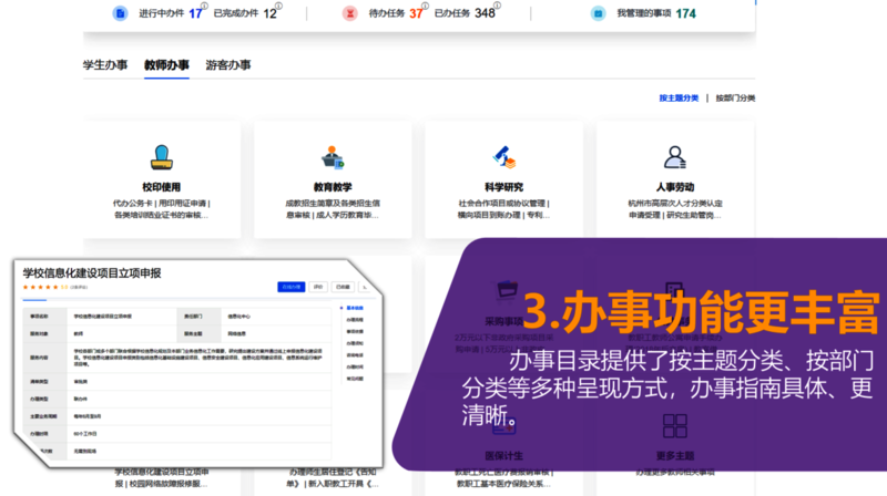 3、办事功能更丰富